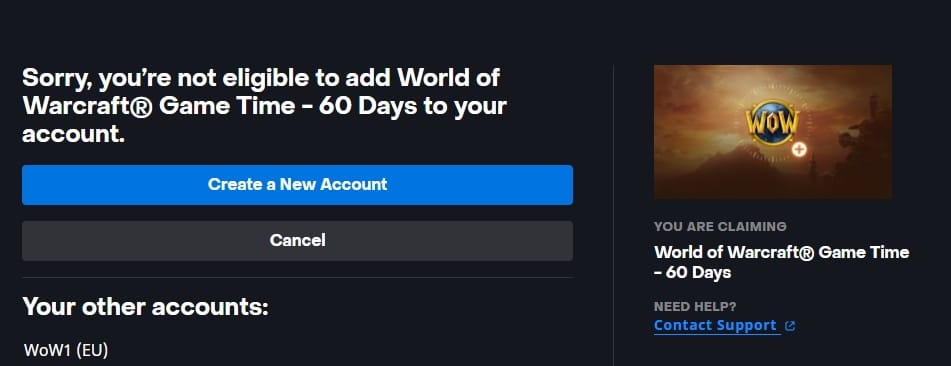 Проблема с кодами Blizzard: "К сожалению, Вы не можете приобрести..."